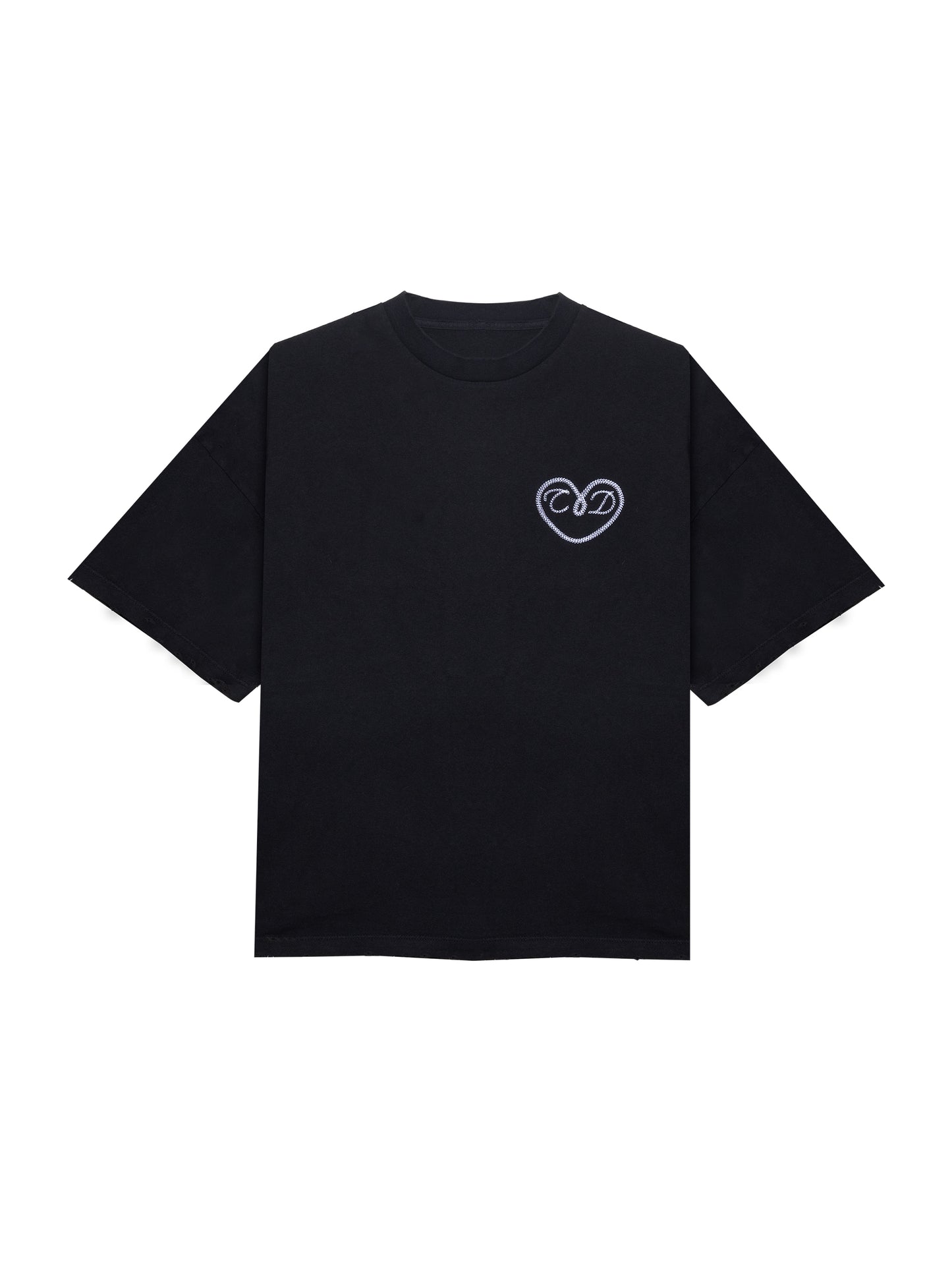 HEART T SHIRT BLACK